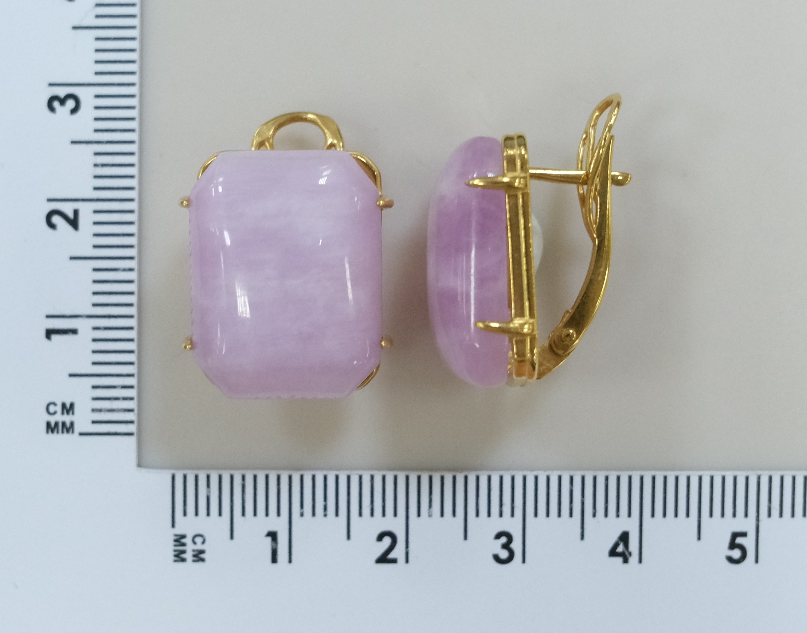Серебряные серьги с кунцитами